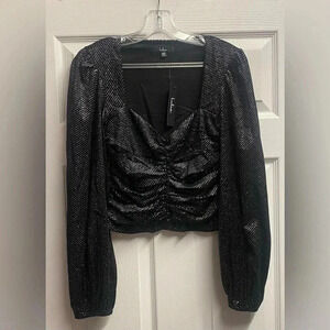 NWT Lulus Cropped Sequin/Sparkle Top Size Small